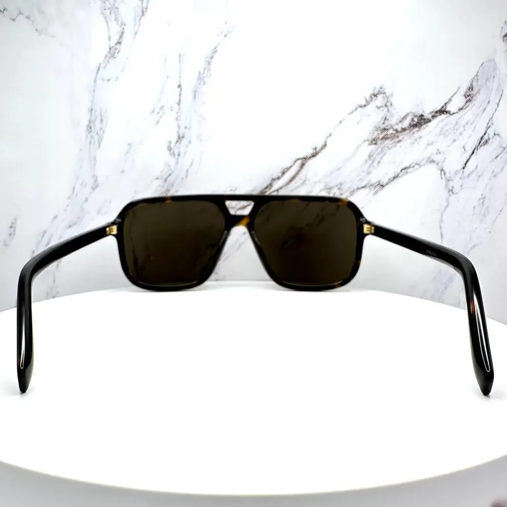 STYLISH New Dolce & Gabbana Sunglasses DG4354 502/73 Brown Aviator Pilot Gold